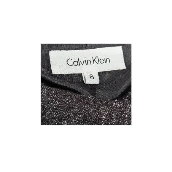 Calvin Klein Black Textured A-Line Skirt Salt & Pepper Size 6 Line - Picture 5 of 7